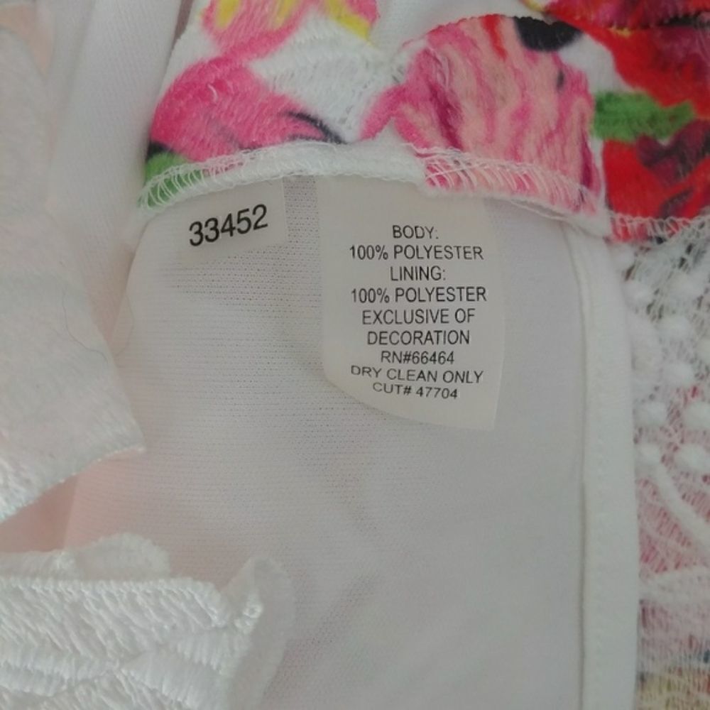 Julia Jordan Floral Lace Shift Dress 14 White Pink Multicolor - Picture 6 of 6